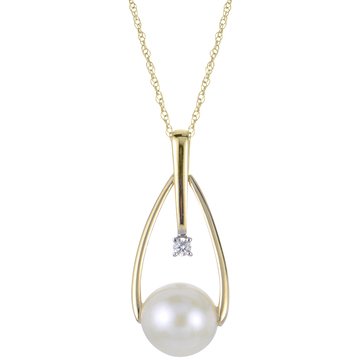 Imperial Freshwater Cultured Pearl and Diamond Accent Teardrop Necklace