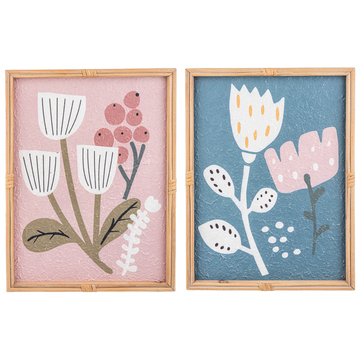 Ganz Fleur Rattan Frame Wall Decor