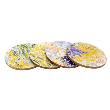 Transpac MDF Enamel C est La Vie Coaster, Set of 4