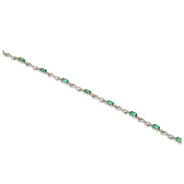 Created Emerald and White Topaz Bracelet