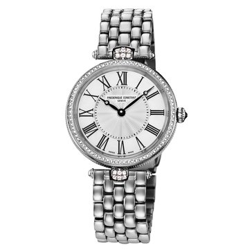 Frederique Constant Women's Quartz Crystal Art Deco Round Bracelet Watch