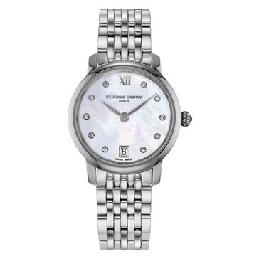 Frederique Constant Women's Quartz Slimline Midsize Date Bracelet Watch