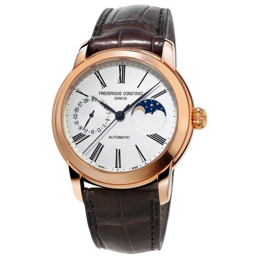 Frederique Constant Men's Classic Moonphase Strap Automatic Watch