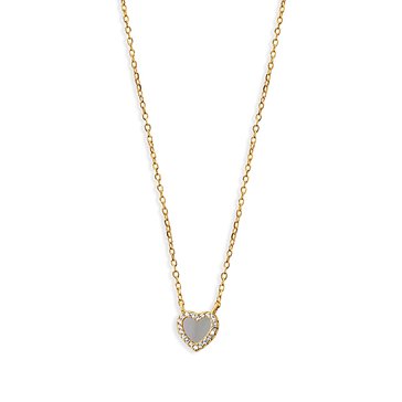 Argento Vivo Pave Pearl Heart Necklace