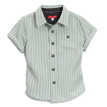 Liberty & Valor Big Boys' Thin Stripe Poplin Short Sleeve Woven Shirt