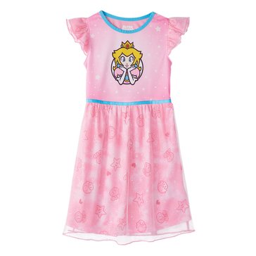 Mario Toddler Girls' Princess Peach Night Gown