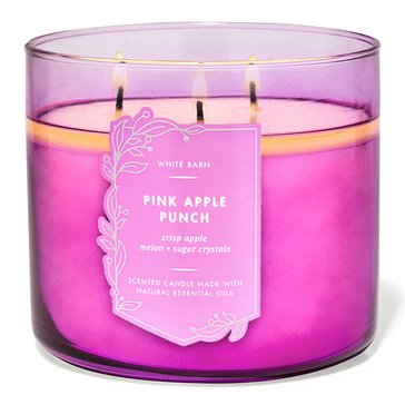 Bath & Body Works White Barn Pink Apple Punch 3-Wick Candle