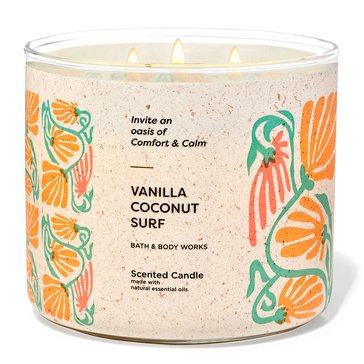 Bath & Body Works Soulcation Affirmations Vanilla coconut Surf 3-Wick Candle