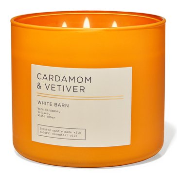 Bath & Body Works White Barn Nuetrals Cardamom and Vetiver 3-Wick Candle