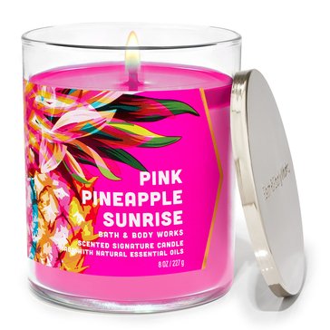 Bath & Body Works Tropidelic Pink Pineapple Sunrise Single Wick Candle
