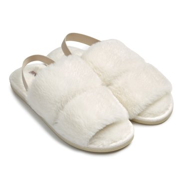 Yarn & Sea Women's Faux Fur Sling Back Slipper