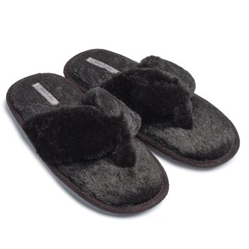 Yarn & Sea Women's Faux Fur Thong Slipper