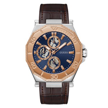 Guess Men's Prime Leather Strap Watch