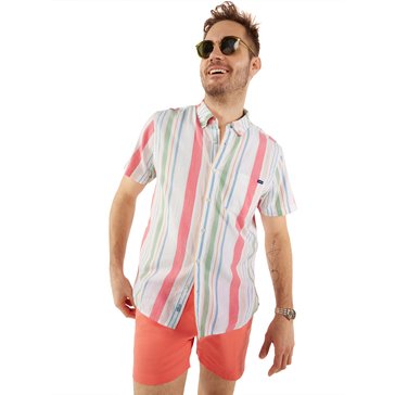 Chubbies Men's The Sweet Mariona Slub Poplin Friday Short Sleeve Multi Stripe Shirt