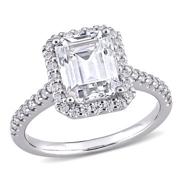 Sofia B. 2 7/8 cttw Emerald Cut Moissanite Halo Engagement Ring