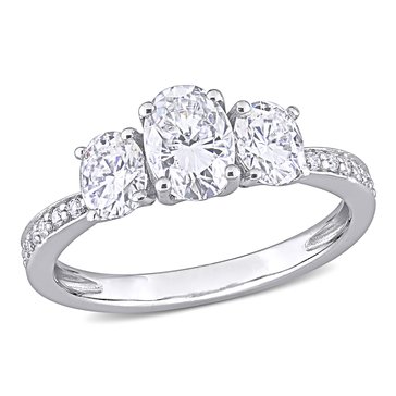 Sofia B. 1 4/5 cttw Oval Moissanite 3-Stone Engagement Ring