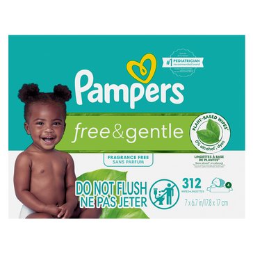 Pampers Free and Gentle Baby Wipes, 4-Pack