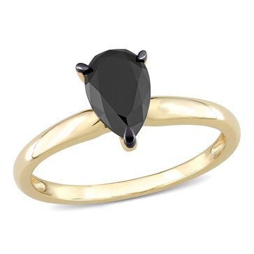 Sofia B. 1 cttw Black Pear Diamond Ring