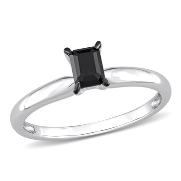 Sofia B. 1/2 cttw Black Emerald Cut Diamond Ring