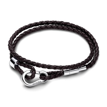 Pandora Moments Braided Double Leather Bracelet