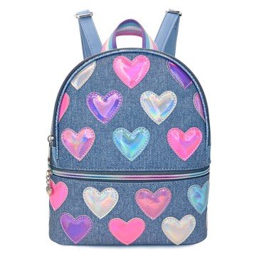 OMG Accessories Girls' Mini Heart Denim Backpack