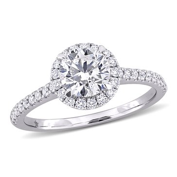 Created Forever 1 1/3 cttw Lab Grown Diamond Halo Engagement Ring