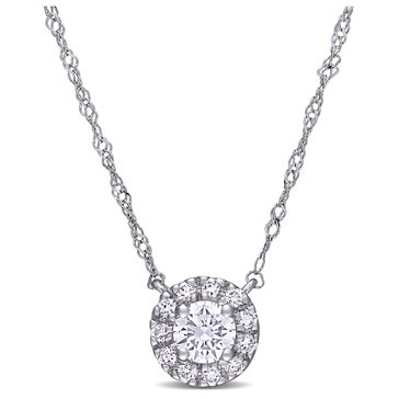 Created Forever 3/8 cttw Lab Grown Diamond Halo Necklace