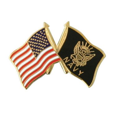 Mitchell Proffitt USA/USN Crossed Flag Lapel Pin