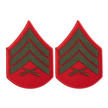 USMC Women's Chevron Green on Red SGT
