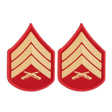 USMC Women's Chevron Gold on Red SGT