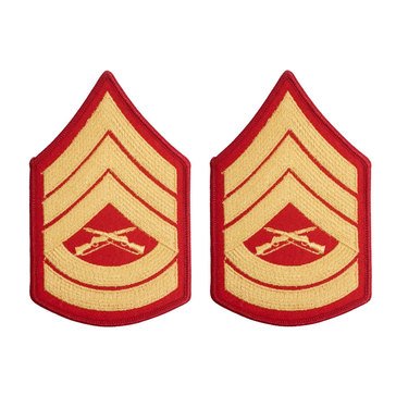 USMC Women's Chevron Gold on Red GYSGT