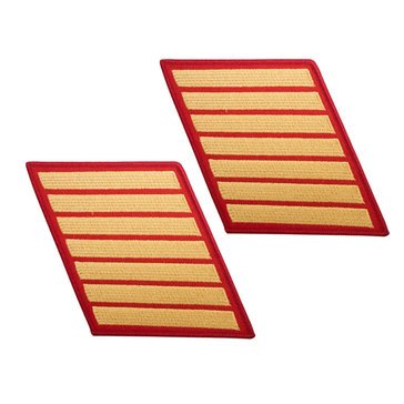 USMC Women's Service Stripe Set 7 Gold on Red