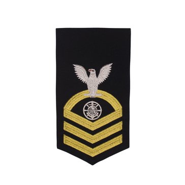 Men's E7 (RPC) Rating Badge in STANDARD Gold on Blue POLY/WOOL for Religious Program Specialist