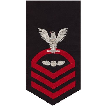 Women's E7 (AEC) Rating Badge in STANDARD Red on Blue POLY/WOOL for Aviation Electrician's Mate 