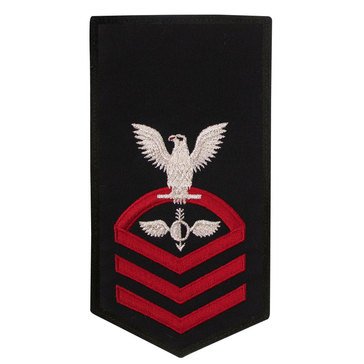 Women's E7 (AGC) Rating Badge in STANDARD Red on Blue POLY/WOOL for Aerographer