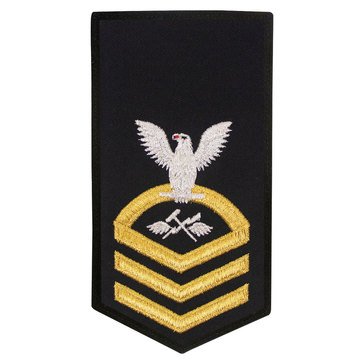 Women's E7 (ASC) Rating Badge in STANDARD Gold on Blue POLY/WOOL for Aviation Support Equipment Technician