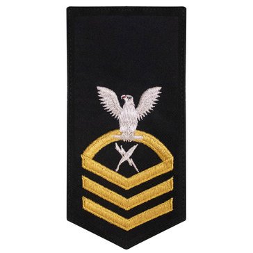Women's E7 (CTC) Rating Badge in STANDARD Gold on Blue POLY/WOOL for Cryptologic Technician