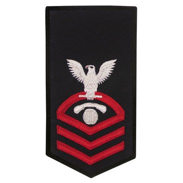Women's E7 (ICC) Rating Badge in STANDARD Red on Blue POLY/WOOL for Interior Communication Electrician