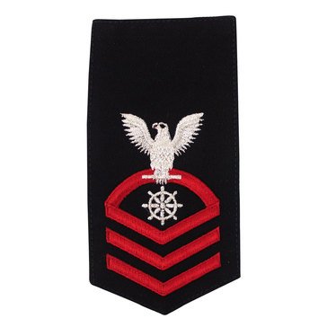 Women's E7 (QMC) Rating Badge in STANDARD Red on Blue POLY/WOOL for Quartermaster