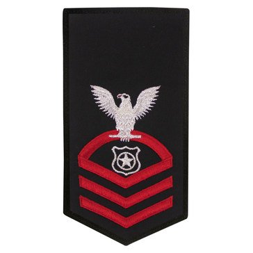 Women's E7 (MAC) Rating Badge in STANDARD Red on Blue POLY/WOOL for Master at Arms