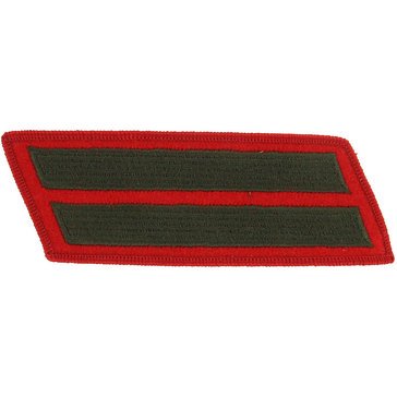 USMC Men's Service Stripe Set 2 Green on Red Merrowed