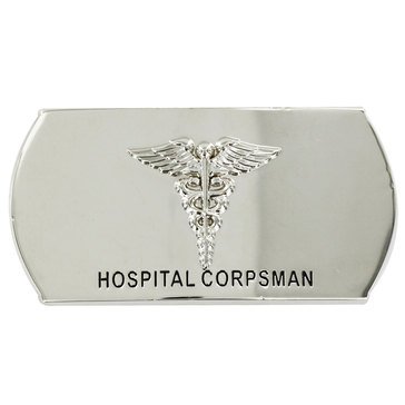 Men's Silver Buckle HM Rating Emblem for ENL 