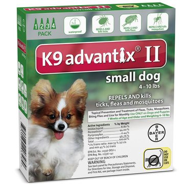 K9 Advantix for Dogs Between 4-10lbs Plus, 4 Month Supply