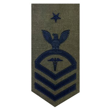 FMF Men's E8 (HMCS) Rating Badge in Blue on Green for Hospital Corpsman