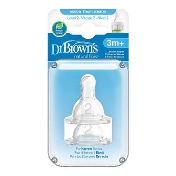 Dr. Brown's Natural-Flow Level 2 Silicone Nipples, 2-pack