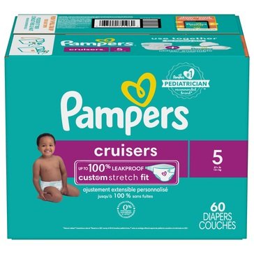 Pampers Cruisers Size 5 Diapers, 60-count