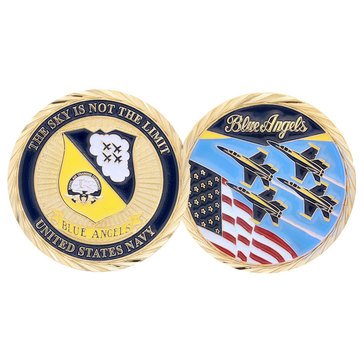 Challenge Coin USN Blue Angels USA Flag Coin