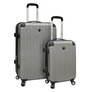 Travelers Club 2-Piece Hardside Spinner Set - Silver