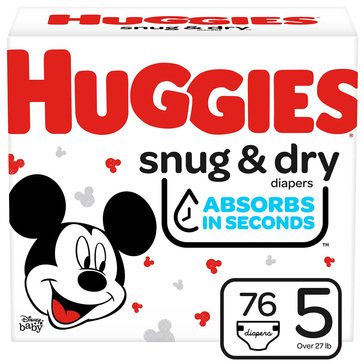 Huggies Snug & Dry Super Pack 76-Count Diapers, Size 5