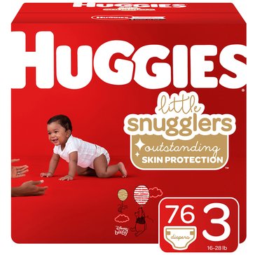 Huggies Little Snugglers Diapers - Size 3, 76-Count